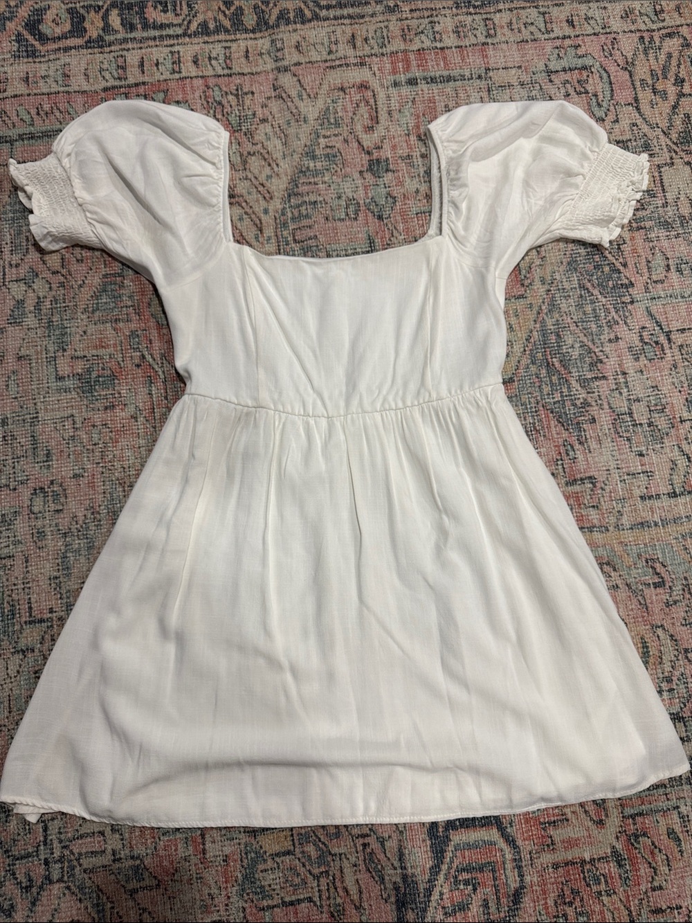 Altar'd State White Puff Sleeve Square Neck Tunic